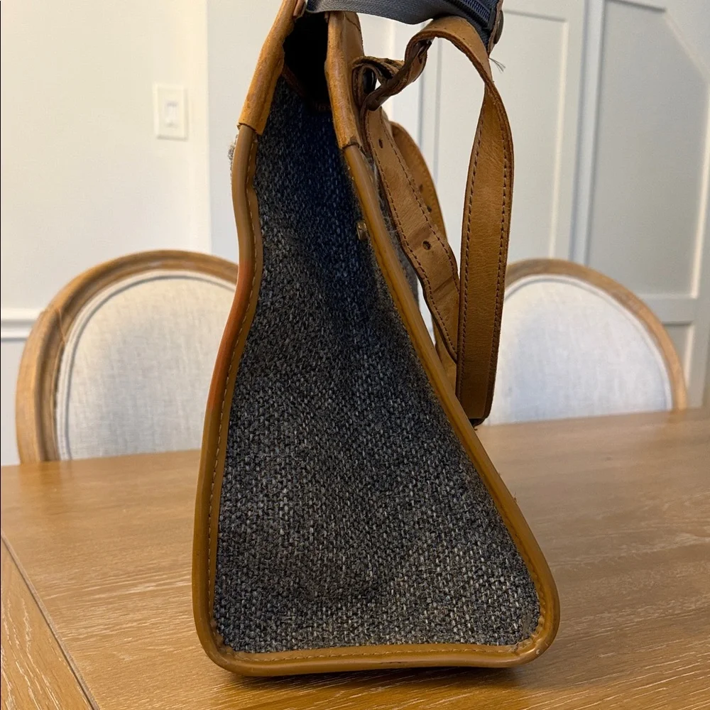 Hartmann Vintage Brown and Gray Tweed Leather Men's Carry-on Bag